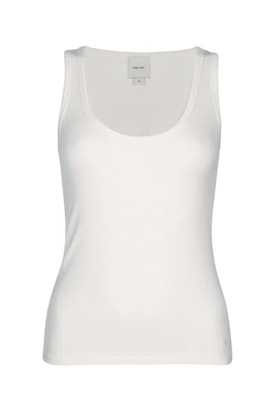Calvin Klein Cotton Tank Top In Tofu