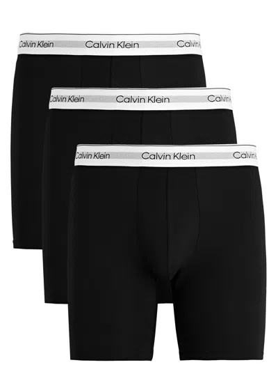 Calvin Klein Modern Air Stretch-jersey Boxer Briefs In Black