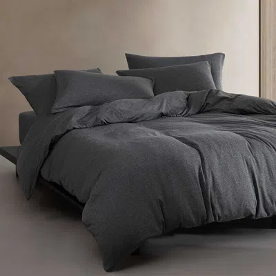 Calvin Klein Modern Collection Jersey 3 Piece Duvet Cover Set, King In Dark Grey