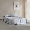 Calvin Klein Modern Cotton Blend Melange Jersey 4 Piece Sheet Set, Queen In Grey/blue