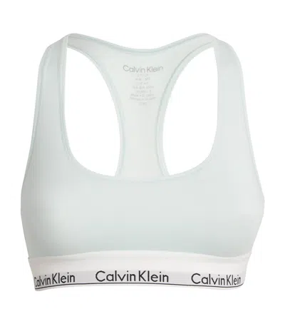 Calvin Klein Gray Cotton Women Bralette In Green
