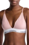 Calvin Klein Modern Cotton Lightly Lined Triangle Bralette Qf5650 In Too Subdued