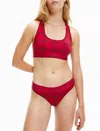 Calvin Klein Modern Cotton Graphic Bralette In Rustic Red In Multi