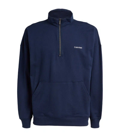 Calvin Klein Modern Cotton Half-zip Sweatshirt In Navy