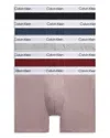 Calvin Klein Assorted 5-pack Modern Stretch Cotton Performance Boxer Briefs In Black/grey Heather/syrah/hemisphere Blue