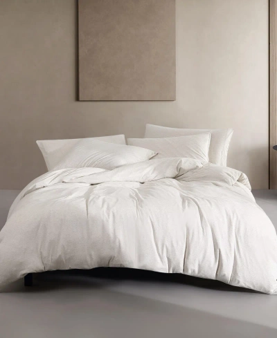 Calvin Klein Modern Cotton Melange Jersey 3 Piece Comforter Set, Queen In Ivory,gray