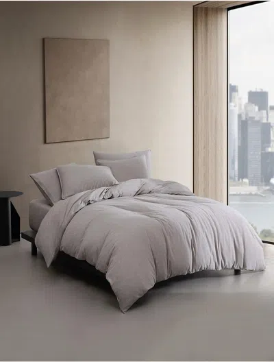 Calvin Klein Modern Cotton Melange Jersey Comforter Set In Gray