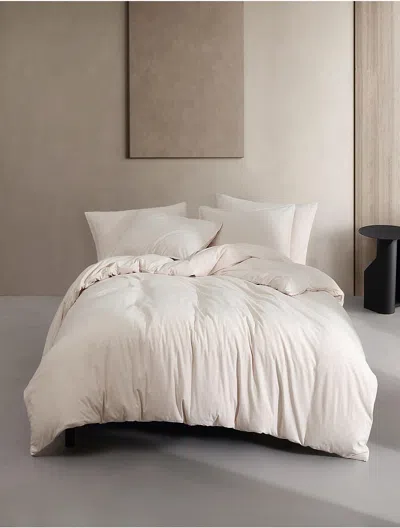 Calvin Klein Modern Cotton Melange Jersey Duvet Cover Set In Neutral
