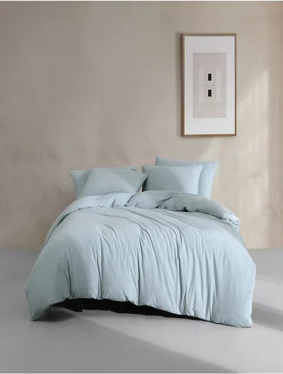 Calvin Klein Modern Cotton Melange Jersey Duvet Cover Set In Blue