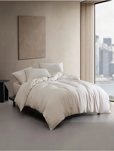 Calvin Klein Modern Cotton Melange Jersey Duvet Cover Set In Neutral