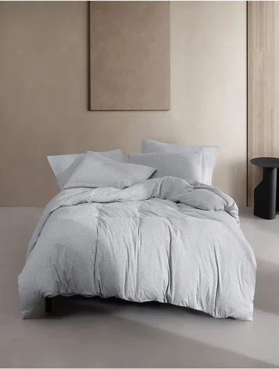 Calvin Klein Modern Cotton Melange Jersey Duvet Set In Gray