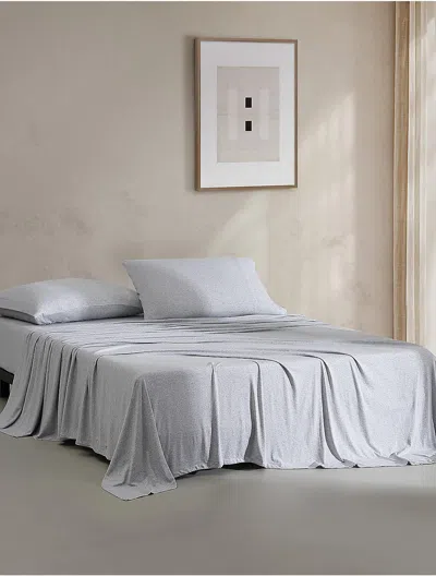 Calvin Klein Modern Cotton Melange Jersey Sheet Set In Blue