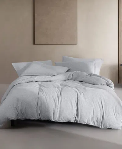 Calvin Klein Modern Cotton Melange Tencel Jersey 3 Piece Duvet Cover Set, King In Gray,blue