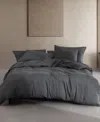 Calvin Klein Modern Cotton Melange Tencel Jersey 3 Piece Duvet Cover Set, Queen In Dark Gray