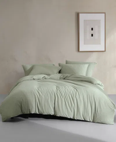 Calvin Klein Modern Cotton Melange Tencel Jersey 3 Piece Duvet Cover Set, Queen In Lichen Green