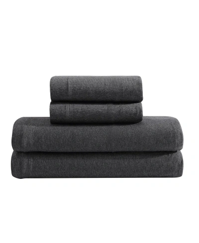 Calvin Klein Modern Cotton Melange Tencel Jersey 4 Piece Sheet Set, Queen In Dark Gray