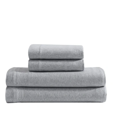 Calvin Klein Modern Cotton Melange Tencel Jersey 4 Piece Sheet Set, Queen In Gray,blue