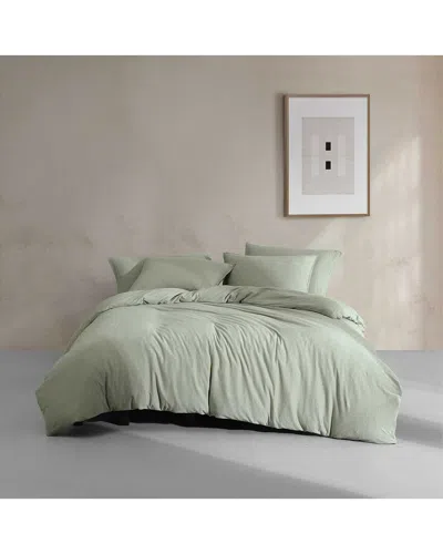 Calvin Klein Modern Cotton Melange Tencel Jersey Duvet Cover Set In Green