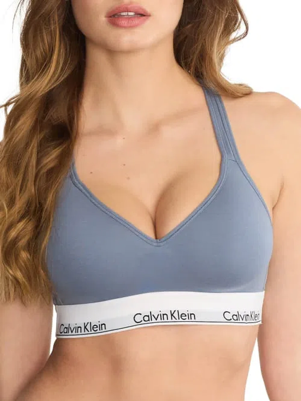 Calvin Klein Modern Cotton Padded Bralette In Flint Stone ModeSens