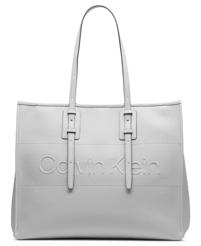 Calvin Klein Modern Essential Extra-large Tote Bag In Dove Gray