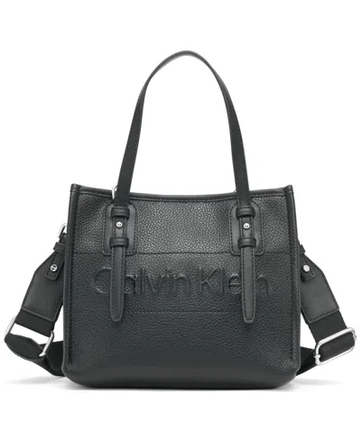 Calvin Klein Modern Essentials Large Tote Bag In Black,silver