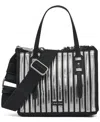 Calvin Klein Modern Essentials Pieced Metallic Mini Tote In Silver,multi