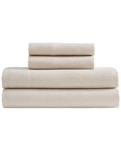Calvin Klein Modern Heather Cotton Flannel Sheet Set In Neutral