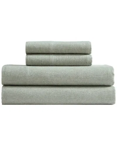Calvin Klein Modern Heather Cotton Flannel Sheet Set In Green