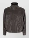 Calvin Klein Modern High Collar Long Sleeve Jacket In Brown