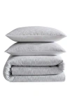Calvin Klein Modern Ikat Yarn Dyed Cotton 3 Piece Comforter Set, Queen In Slate Blue