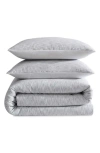 Calvin Klein Modern Ikat Yarn Dyed Cotton 3 Piece Comforter Set, Queen In Slate Blue