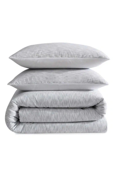 Calvin Klein Modern Ikat Yarn Dyed Cotton 3 Piece Comforter Set, Queen In Slate Blue