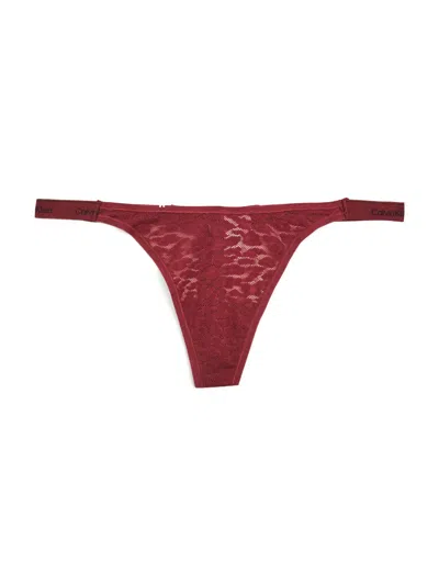 Calvin Klein Modern Lace Thong In Syrah