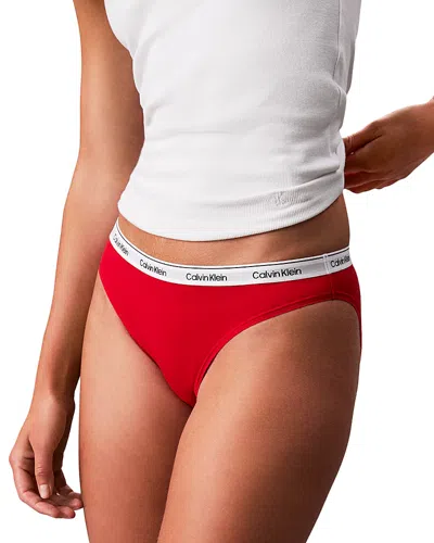Calvin Klein Modern Logo Bikini In Red