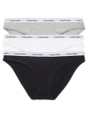 Calvin Klein Modern Logo Bikini 3-pack In Black,white,grey