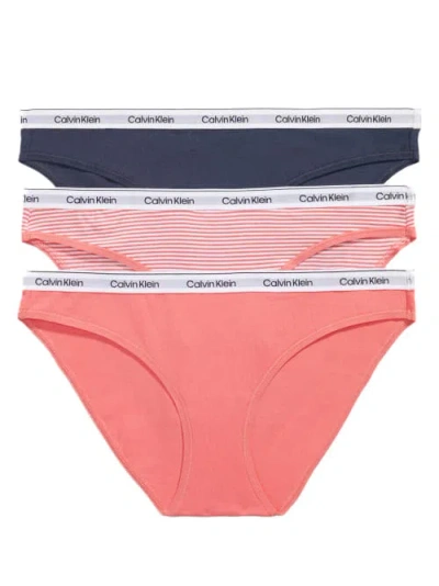 Calvin Klein Modern Logo Bikini 3-pack In Black/shoreline/grey