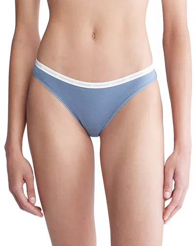 Calvin Klein Modern Logo Bikini In Blue Performance