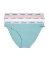 Calvin Klein Women's Modern Logo 3-pack Bikini Underwear Qd5207 In Subdue