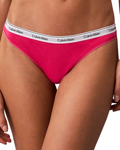 Calvin Klein Modern Logo Thong In Pink