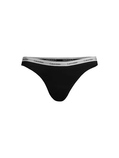 Calvin Klein Modern Logo Thong In Black
