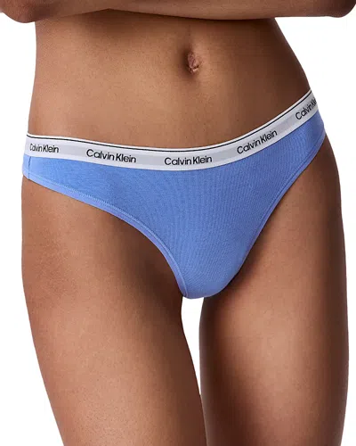 Calvin Klein Modern Logo Thong In Glacier