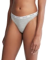 Calvin Klein Modern Logo Thong In Gray Heather