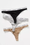 Calvin Klein Modern Logo Thong In Multicolor