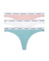 Calvin Klein Modern Logo Thong, Set Of 3 In Subdue