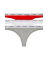 Calvin Klein Modern Logo Thong, Set Of 3 In White/molten/grey Heather