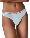 Calvin Klein Modern Logo Thong In Sterling Blue