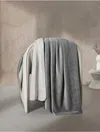 Calvin Klein Modern Lush Reversible Throw Blanket In Gray
