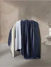 Calvin Klein Modern Lush Reversible Throw Blanket In Blue