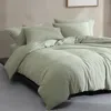 Calvin Klein Modern Melange Jersey 3 Piece Duvet Cover Set, King In Green