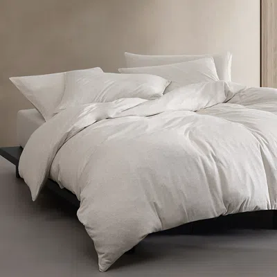 Calvin Klein Modern Melange Jersey 3 Piece Duvet Cover Set, King In White